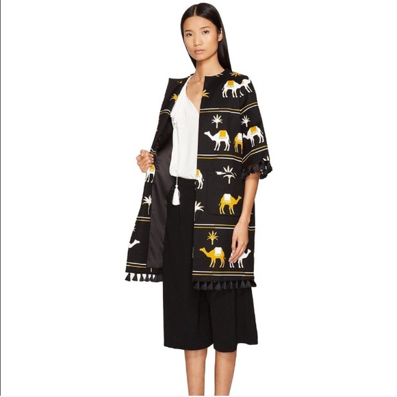 Kate Spade Embroidered Camel Coat